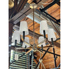 6-Arm Candelabra Chandelier w/ White Shades by Park Harbor