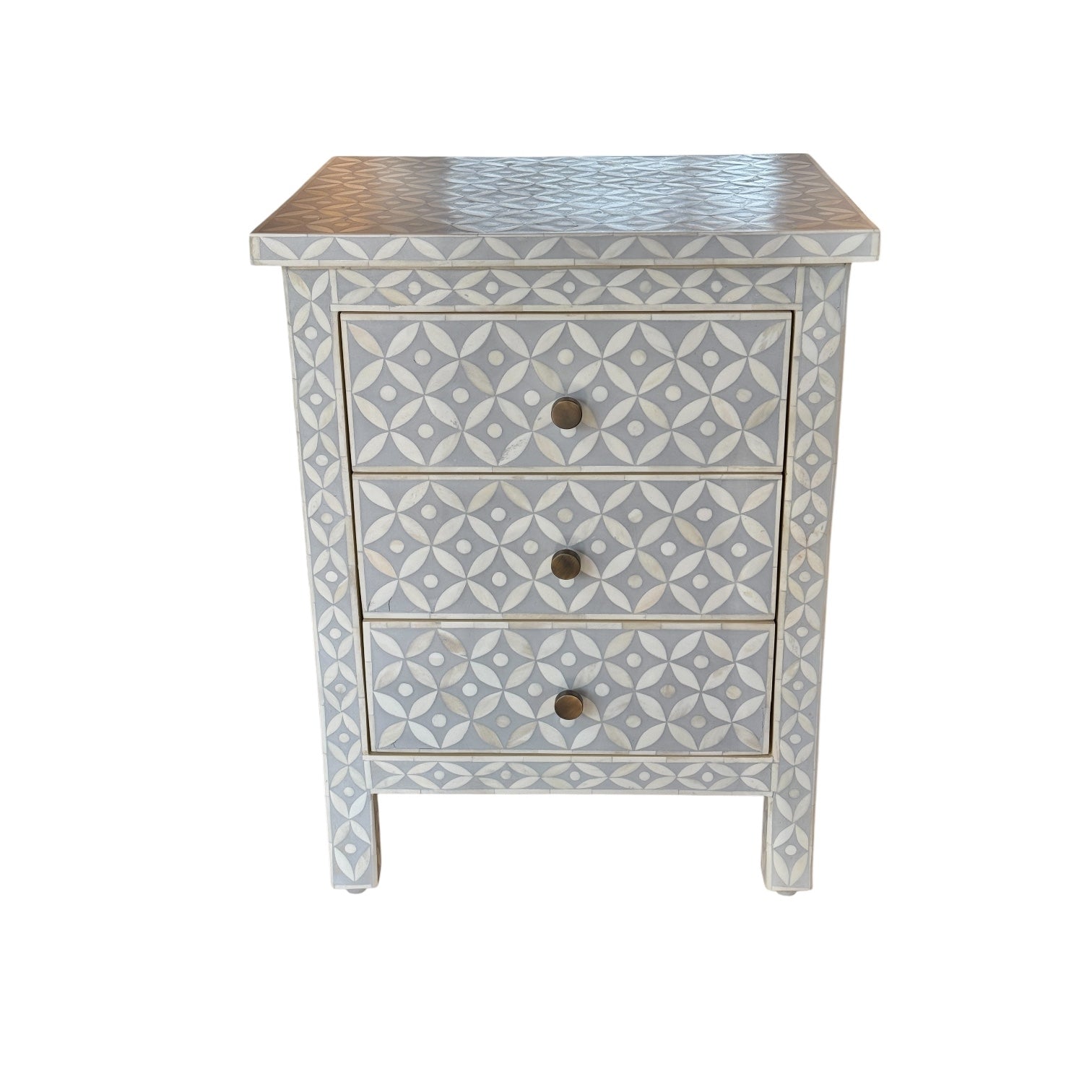 Salma Mosaic Inlay 3-Drawer Side Table by RH