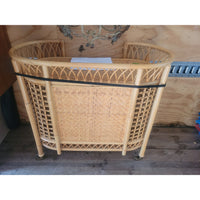 Rattan Bar Cart on Casters by Iris Apfel