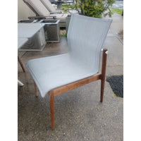 Set of 8 Gloster Teak Outdoor Chairs w/ Gray Mesh Seats