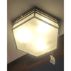 'Barton' Nickel & Milk Glass Flush Mount by RH - AS IS
