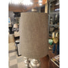 Stacked Pearls Wood Floor Lamp w/ Gray Shade