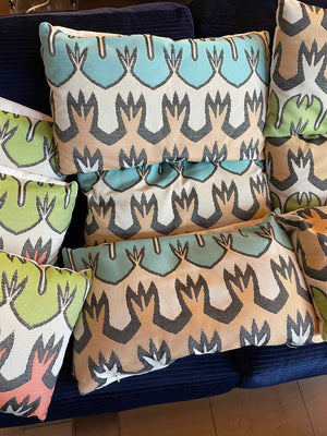 Blue & Amber Missoni Style Lumbar Pillow