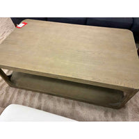 Martens 4-ft Corned-Blocked Rectangular Elm Coffee Table w/ Shelf by RH