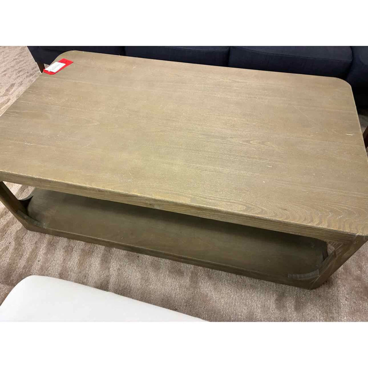 Martens 4-ft Corned-Blocked Rectangular Elm Coffee Table w/ Shelf by RH