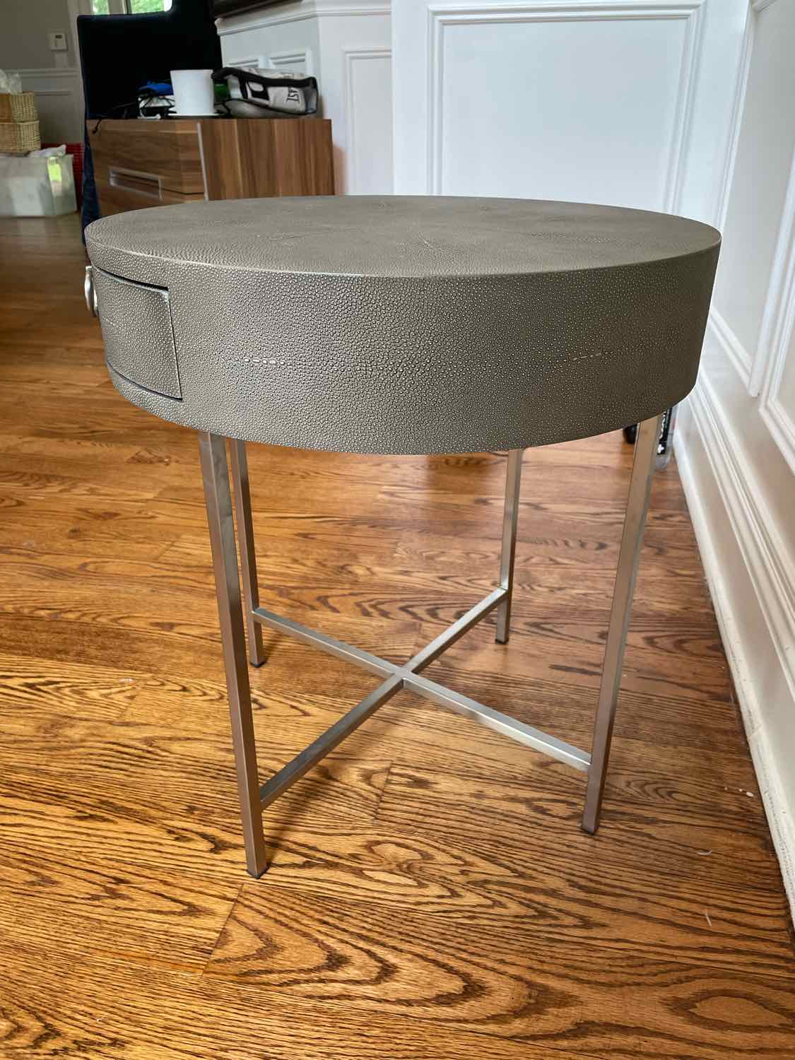 Graydon Round Shagreen Side Table by RH (AS IS)