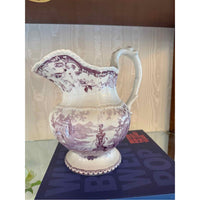 Antique Purple Transferware Porcelain Jug - colletteconsignment.com