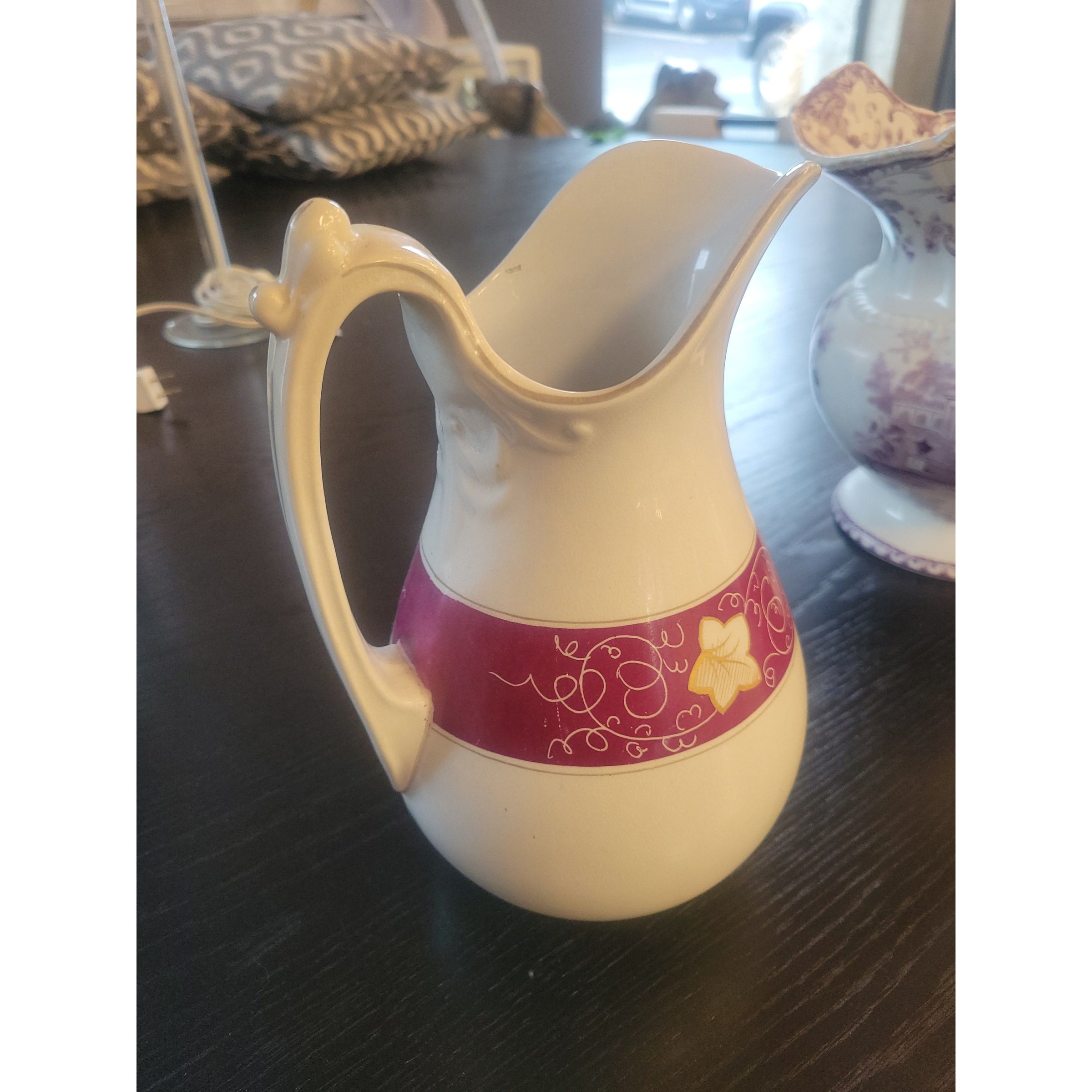 Floral Ironstone China Pitcher by Coxon & Co.