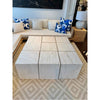 4-ft Square Stone Block Coffee Table w/ 9 Cubes - AS IS