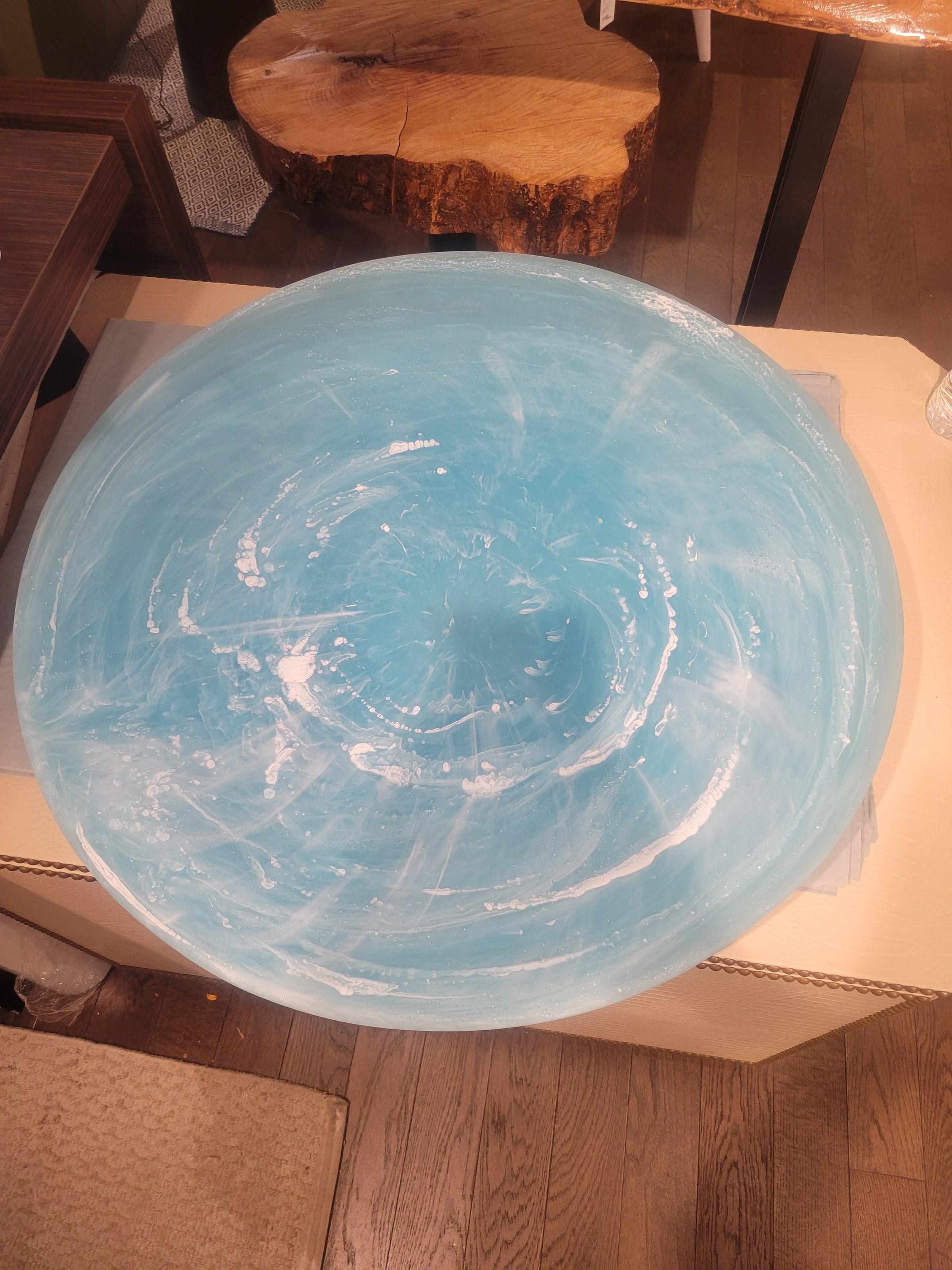 XL Blue Resin Centerpiece Bowl by Nashi Home