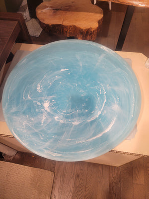 XL Blue Resin Centerpiece Bowl by Nashi Home