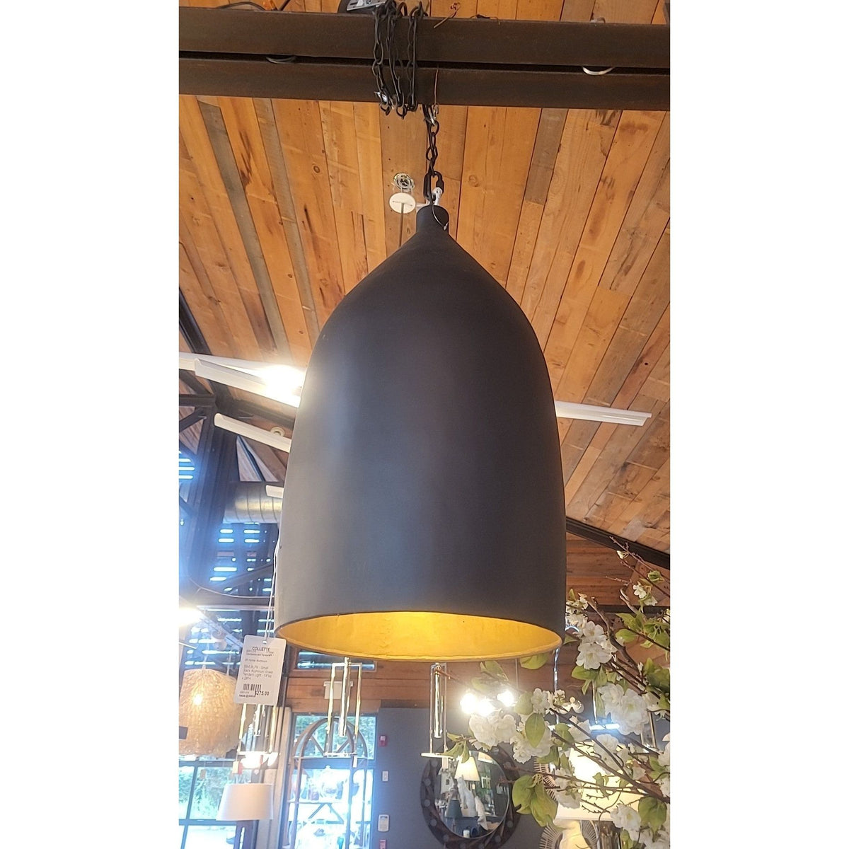 B9VL8LPK - Small Black Aluminum Sheet Pendant Light