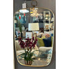 Mid-Century Gold Tone Oval Mirror w/ Top Ring