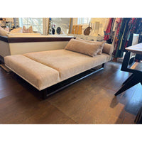 Custom "ELANA" Walnut Armless Chaise by Bright Chair Co. 79"W x 41"D x 16.5"H - colletteconsignment.com