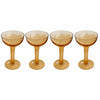 Set of 4 Vintage Orange Crystal Champagne Coupes