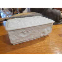 White Porcelain Box w/ Shell Relief by AK