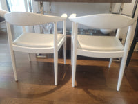 SET of 4 White Lacquered Mahogany Danish Dining Chairs by Villa & House (AS IS)