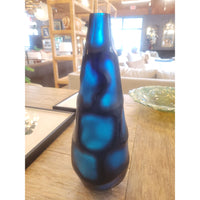 Tall Blue Art Glass Vase