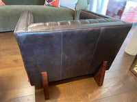 PAIR of Wallace Brown Leather Upholstered Lounge Chairs by Gus (AS IS)