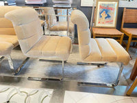 SET of 8 Wool Mohair Cantilever Dining Chairs by Pace (AS IS)