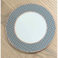 Hermes Tie Set Porcelain Salad / Dessert Plate w/ Green Trim