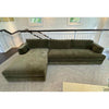 Custom Chaise Sectional Sofa in Mohair Moss 120"Wx67"Dx28"H