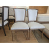 PAIR of Nailhead Oak & Linen Upholstered Dining Chairs by RH