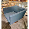 Custom Blue Woven Silk Wool Swivel Chair