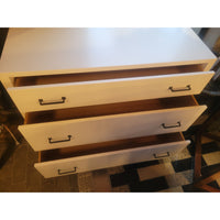White 3-Drawer Dresser w/ Black Metal Hardware