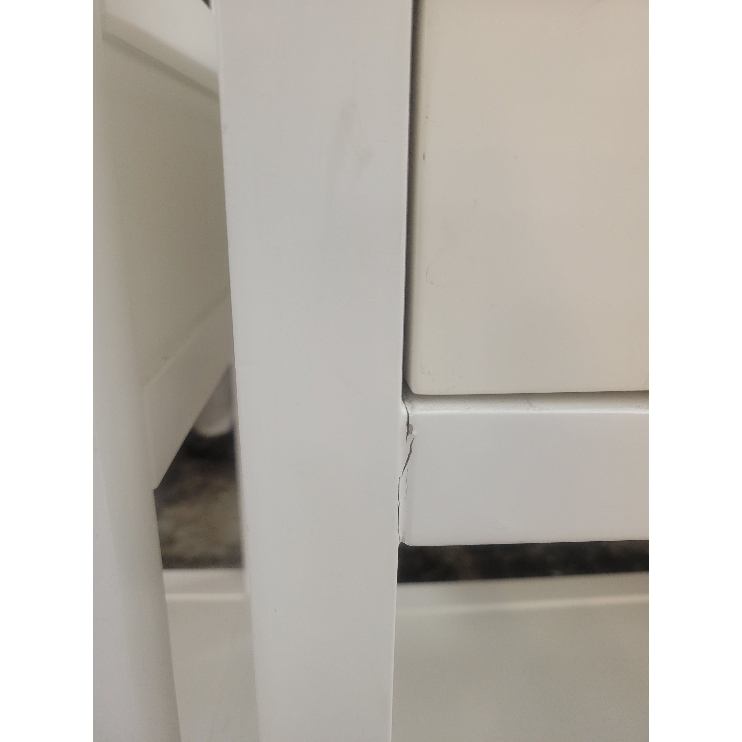 Newport White Lacquer Etagere w/ Brass Ring Drawer Pull by V&H - AS IS - colletteconsignment.com