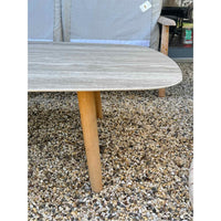 Styletto High Lounge Table w/ Teak Legs and Ceramic Tabletop by Royal Botania