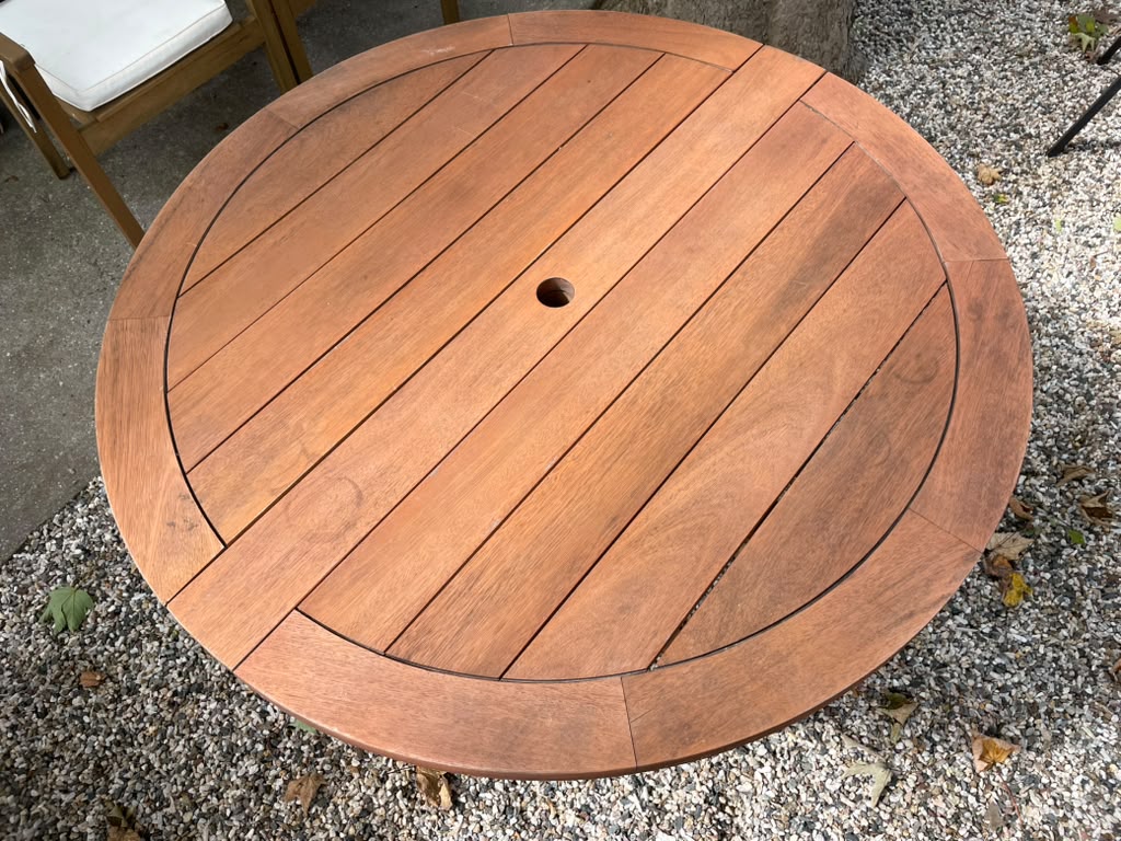 Round Teak Outdoor Dining Table