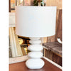 White Ceramic Stacked Stone Table Lamp