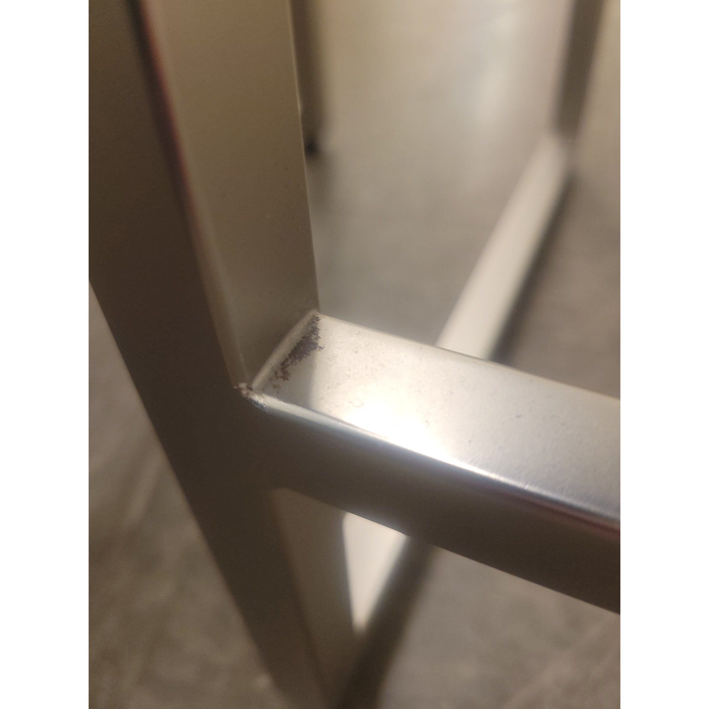 PAIR of Stainless Steel Counter Stools w/ Scooped Myrtle Tops