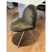 Set of 10 Mid-Century French Suede Tongue Chairs by Joseph-Andre Motte