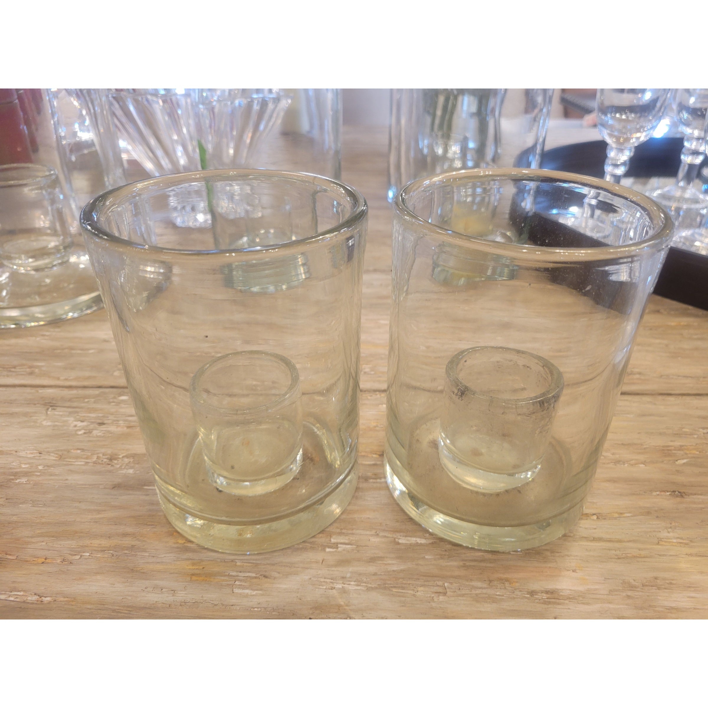 PAIR of XS Glass Candle Holders