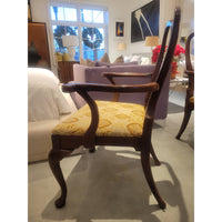 PAIR of Antique Mahogany Queen Anne Chairs w/ Upholstered Seats