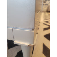 PAIR of 3-Drawer White Nightstands w/ Nickel & Lucite Pulls by Vanguard (AS IS)