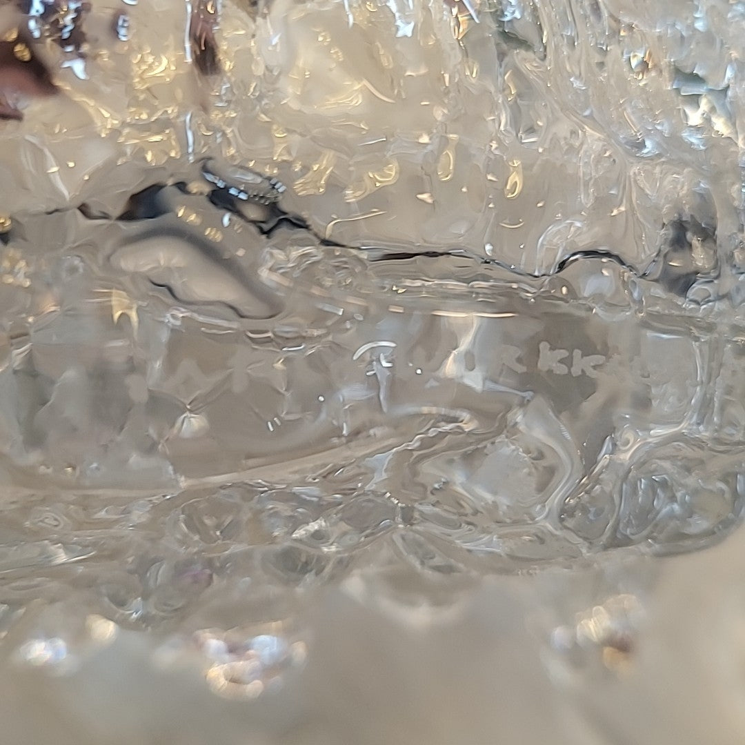 Finnish Art Glass Tripod Bowl by Tapio Wirkkala for Iittala Miracus (AS IS)