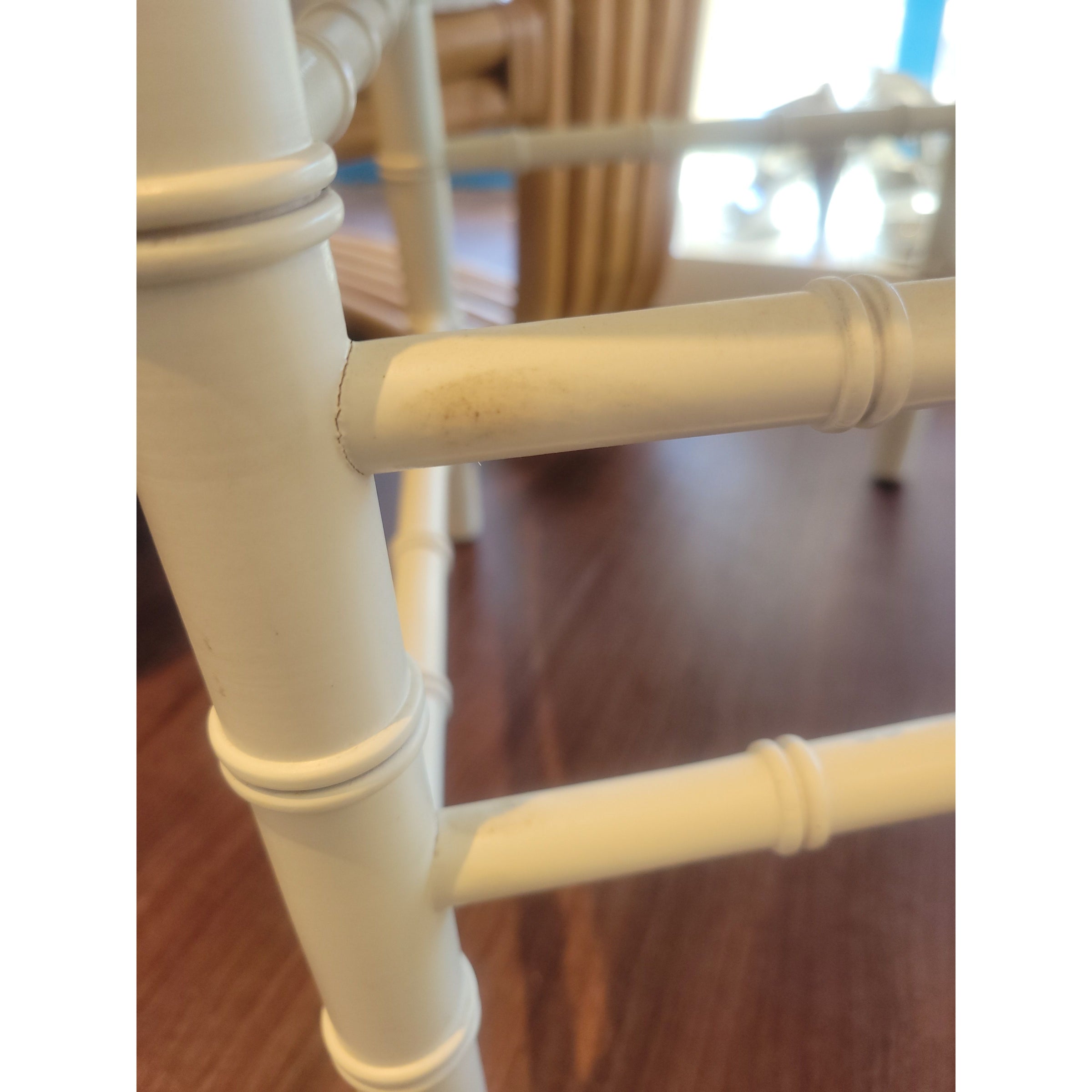 Bulgarian Faux Bamboo Dining Chair w/ Tan Cushion - AS IS