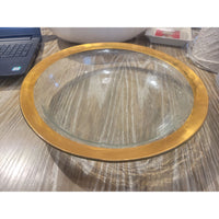 Glass Serving Bowl w/ Gold Leaf Trim by Annieglass