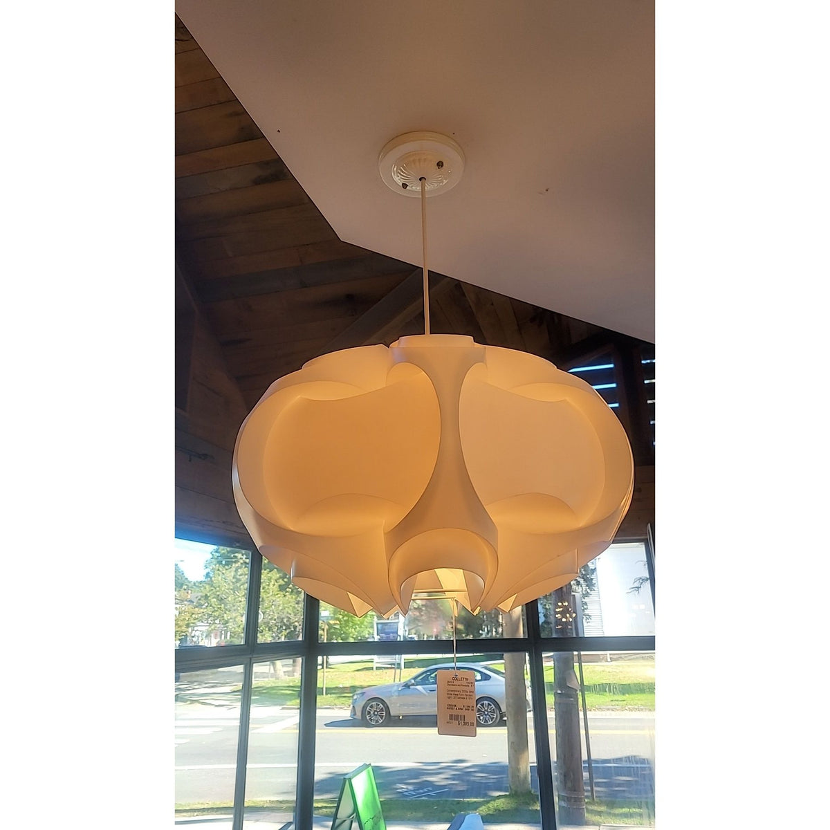 White Wave Form Pendant Light - colletteconsignment.com
