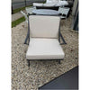 PAIR of 'Balta' Dark Gray Metal Lounge Chairs w/ Ivory Cushions by Made Goods
