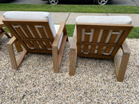 Pair of Outdoor Teak Lounge Chairs