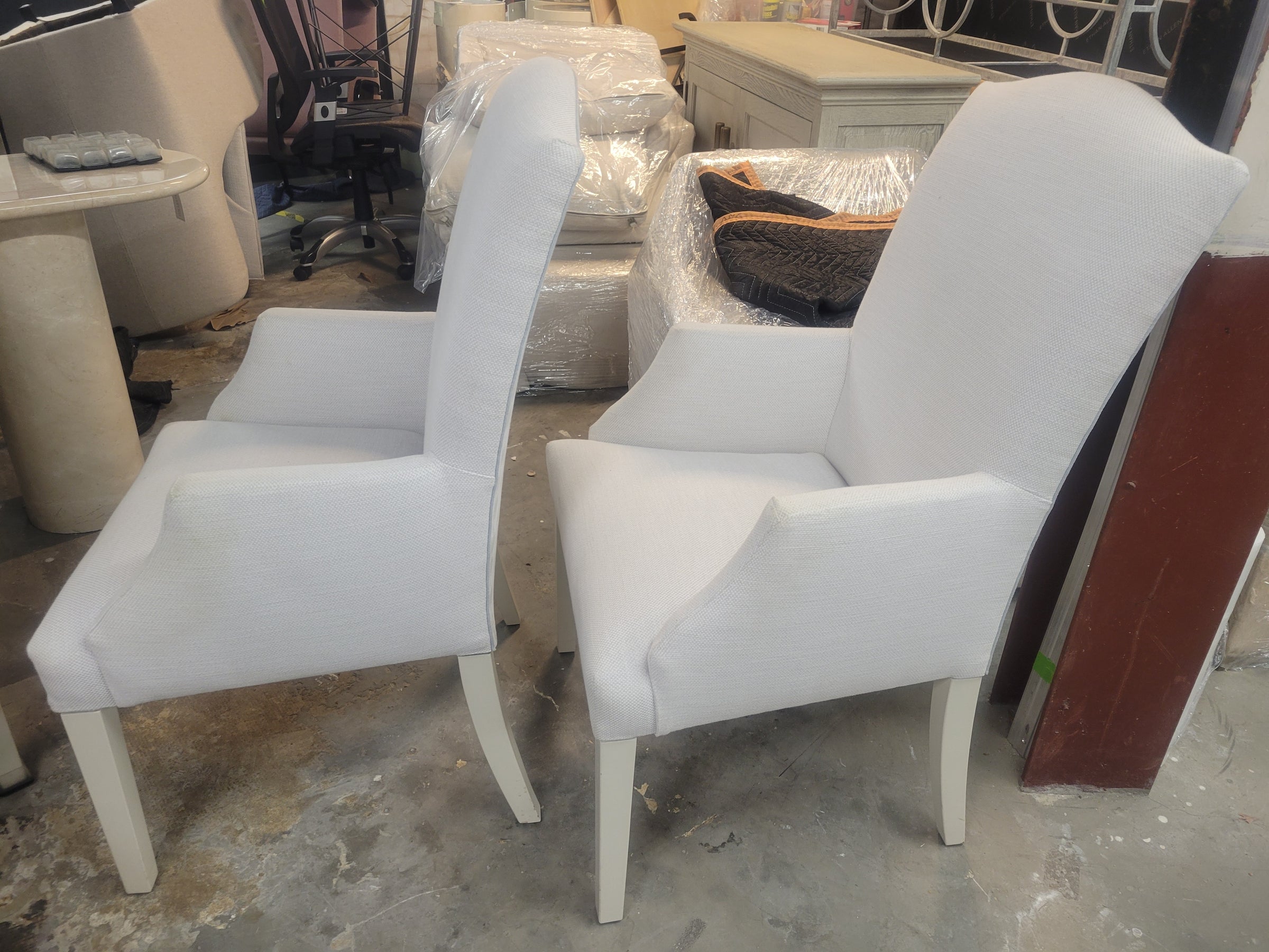 SET of 6 Custom Upholstered High-Back Arm Chairs Attrib. to RH (AS IS)
