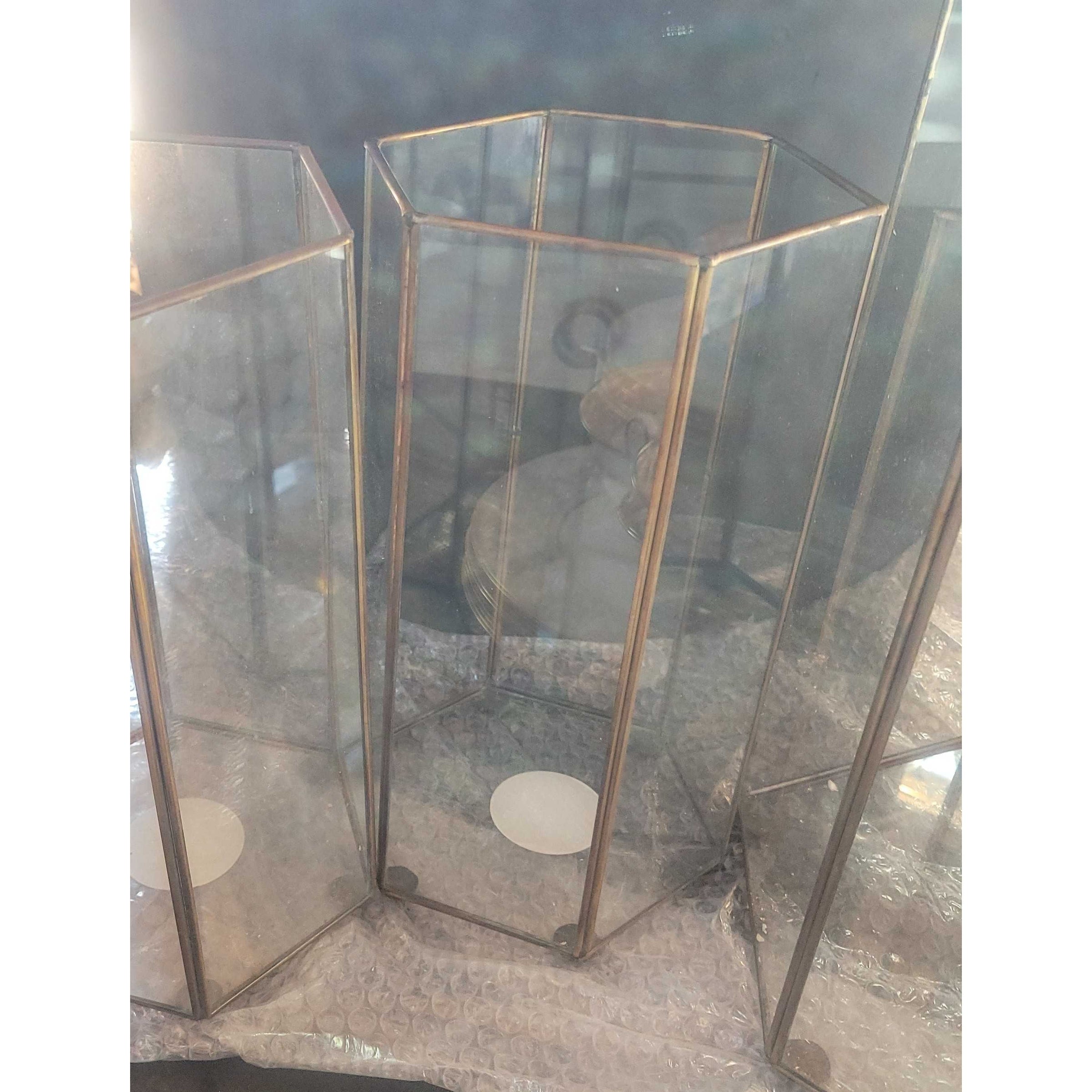 Small Brass Hexagonal Hurricane by Serena & Lily