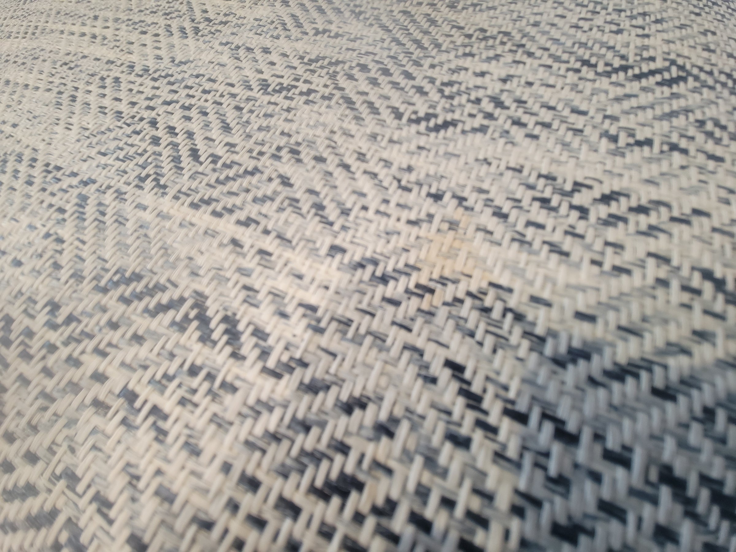 Custom 7-ft Navy Grasscloth Console Table w/ Lacquer Drawers (AS IS)