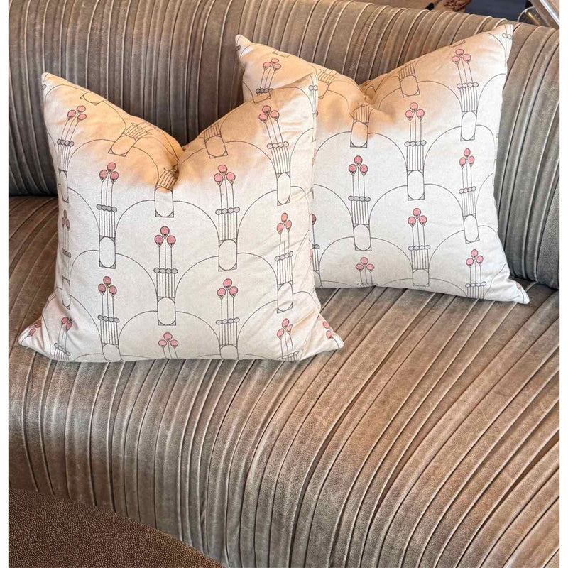 PAIR of Art Deco Pillows w/ Down Inserts
