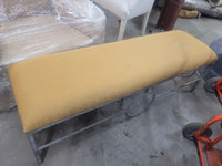 Custom Hessian Upholstered Metal Bench (AS IS)