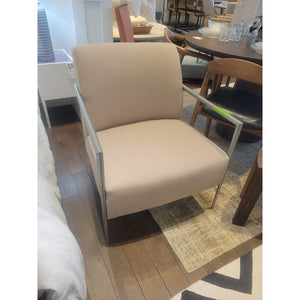 Beige Lounge Chair on Brushed Metal Base by HBF (AS IS)
